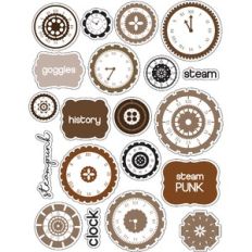 ml steampunk clocks stickers