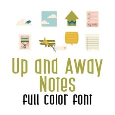 up and away notes - full color font