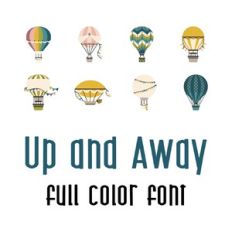 up and away - full color font