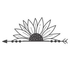 half sunflower boho arrow