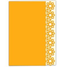celandine geometric flower lace edged card