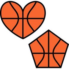 basketball heart and pentagon