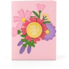 flower card button lovely day