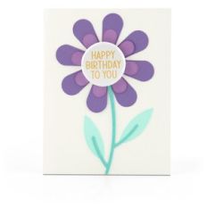 flower card button birthday