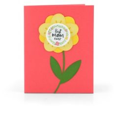 flower card button best mom ever