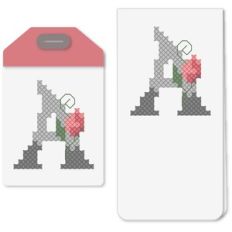 tag a or bookmark cross stitch rosebud