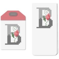 tag b or bookmark cross stitch rosebud