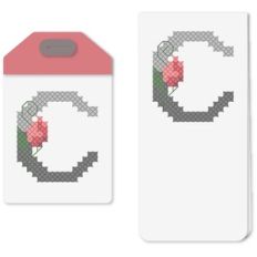 tag c or bookmark cross stitch rosebud