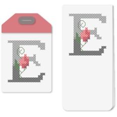 tag e or bookmark cross stitch rosebud