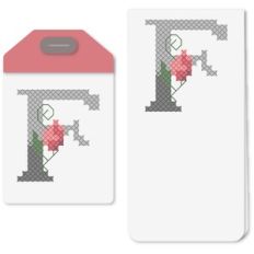 tag f or bookmark cross stitch rosebud