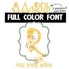 rosy posey yellow color font