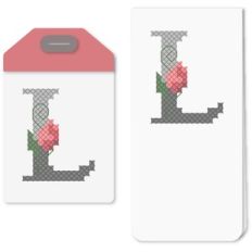 tag l or bookmark cross stitch rosebud