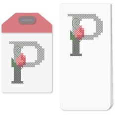 tag p or bookmark cross stitch rosebud