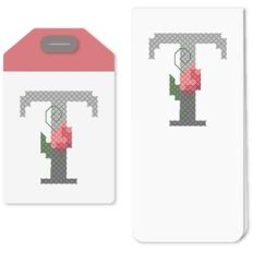 tag t or bookmark cross stitch rosebud