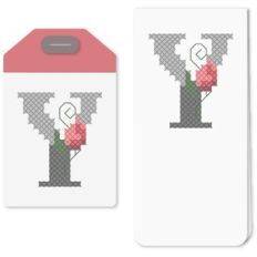 tag y or bookmark cross stitch rosebud