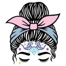 boho messy bun and bandana headband girl