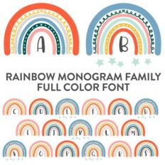 rainbow monogram family full color font