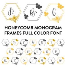 honeycomb frames monogram font