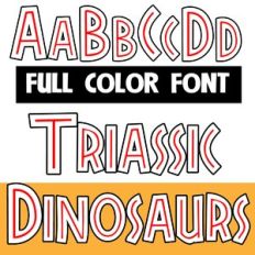 triassic dinosaurs color font