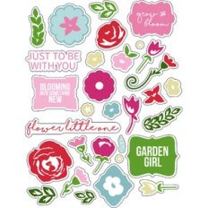 ml flat lovely flowers stickers