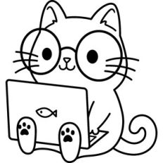 computer nerd cat