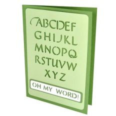alphabet oh my word stencil card