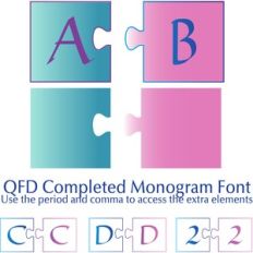 qfd completed monogram font