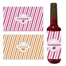 5.5 x 9 syrup drink label - strawberry and orange