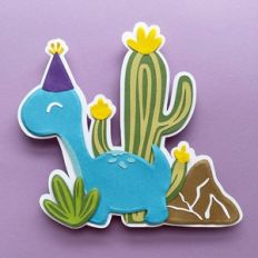 brontosaur party cake topper