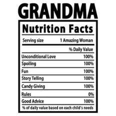 grandma nutrition label