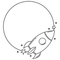 rocket star circle frame