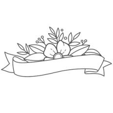 floral ribbon banner