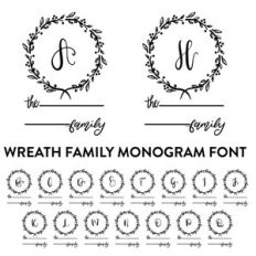 wreath monorgram family font