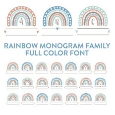 rainbow monogram family full color font