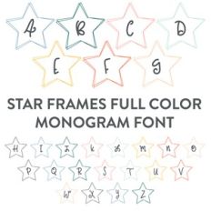 star wire frame full color monogram font