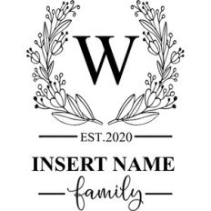 monogram wreath design - family name