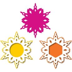 2 snowflake frames w mats