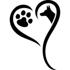 dog paw with heart