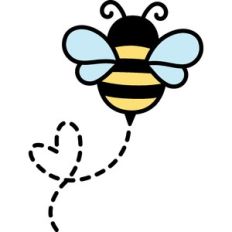cute bee with heart path