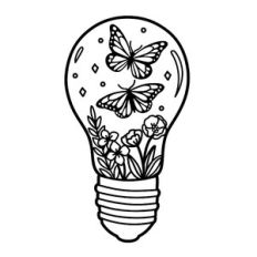 butterflies in light bulb