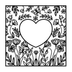 flower heart frame
