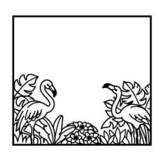 flamingo tropical square frame