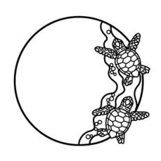 baby sea turtle circle frame
