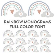 rainbow monogram full color font
