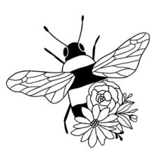 bee with flower bouquet