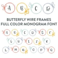 butterfly frames full color monogram font