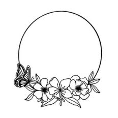 flower wreath with butterfly