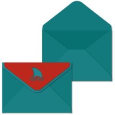 envelope shark fin waves flap 5x7