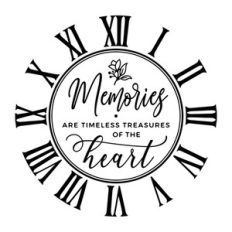 memories are timeless treasures of the heart clock face