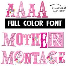 mother montage color font
